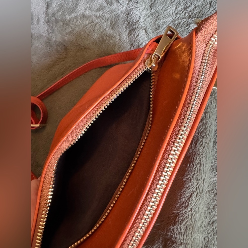Divina Firenze Lilla Orange Handmade Leather Bag Italy. 100% Leather - Picture 9 of 12